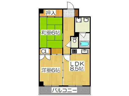 ファミールT.C ACT2(2LDK/4階)の間取り写真