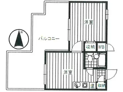 マイキャッスル宮崎台Ⅱ(1DK/4階)の間取り写真