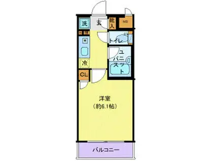 アヴァンツァーレ高輪(1K/1階)の間取り写真