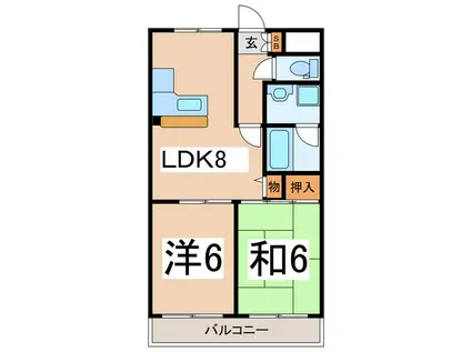 ORUTE´95(2LDK/1階)の間取り写真