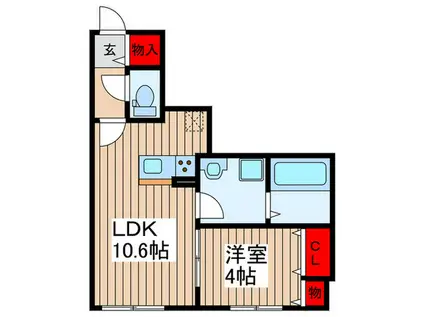CAMELLIA HOUSE(1LDK/1階)の間取り写真