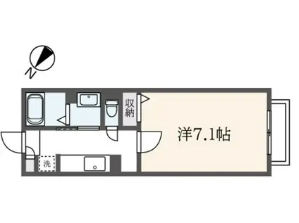 ハイムF(1K/2階)の間取り写真
