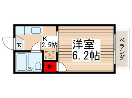 アーバンハイム第二(1K/2階)の間取り写真