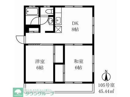 ラ・プラージュIII(2DK/1階)の間取り写真