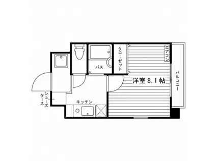 スカイコール古井ノ坂(1K/6階)の間取り写真