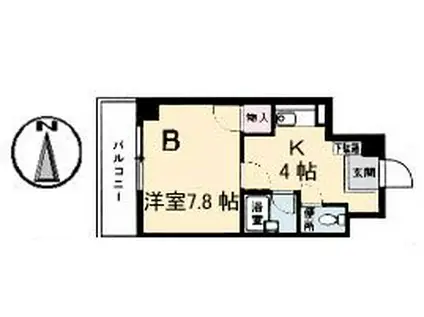 ファミーユ倉田(1K/4階)の間取り写真