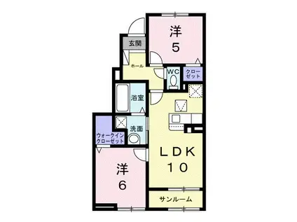 メゾンドラーゴ(2LDK/1階)の間取り写真