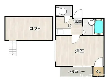 コンフォルト博多I(1K/2階)の間取り写真