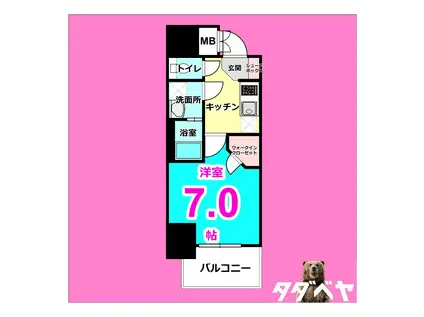 S-RESIDENCE堀田ノース(1K/15階)の間取り写真