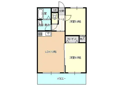 アメニティー青垣(2LDK/1階)の間取り写真