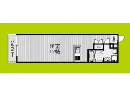 フェリオ南津守(1K/4階)の間取り写真