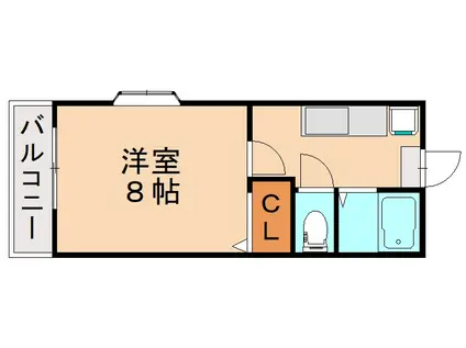 グリンピアM(1K/2階)の間取り写真
