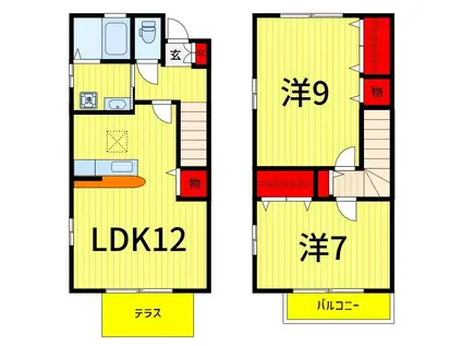 サンハイム中川II(2LDK/2階)の間取り写真
