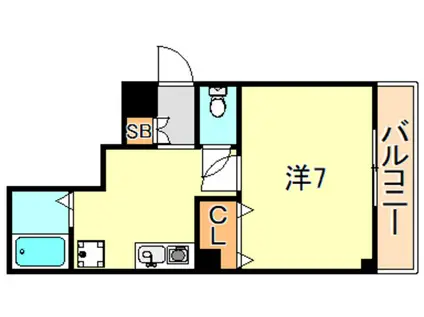 Sキューブほんまち(1K/5階)の間取り写真