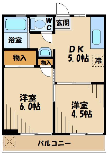 メゾン秀和(2DK/3階)の間取り写真