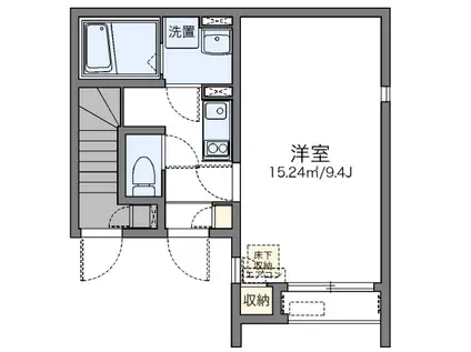 FERIO瀬田(1K/1階)の間取り写真