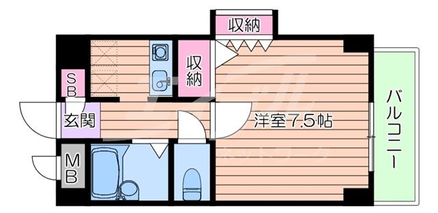 北梅田サニーアパートメント(1K/3階)の間取り写真