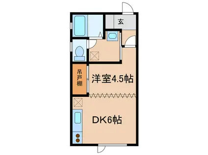 プレイスピア緑ヶ岡II(1DK/2階)の間取り写真