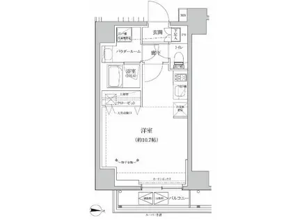 RELUXIA本所吾妻橋III(ワンルーム/5階)の間取り写真