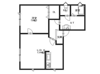 パールハウス(1LDK/1階)の間取り写真