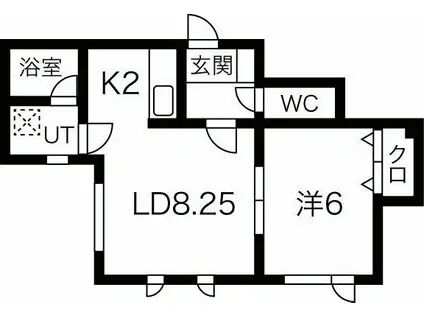 エルドラード新琴似(1LDK/3階)の間取り写真