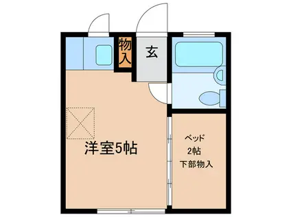 シャインノーブル本庄(ワンルーム/1階)の間取り写真