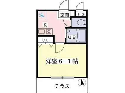 TS橋本ビル(1K/1階)の間取り写真