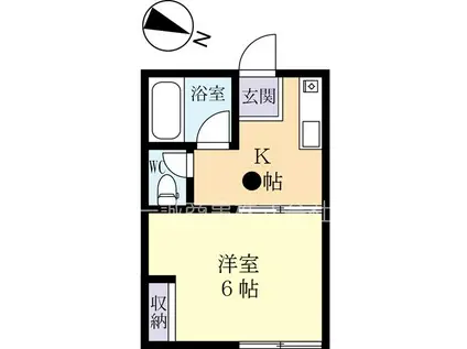 東洋台ハイツ(1K/1階)の間取り写真