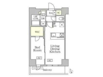 BRICK RESIDENCE築地明石町ブリックレジデンス築地明石町(1LDK/7階)の間取り写真
