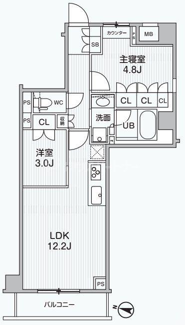 ALIVIS綾瀬(2LDK/5階)の間取り写真