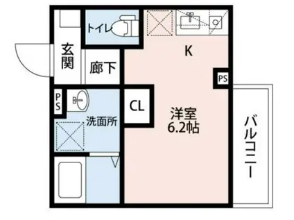 LAUREL宝町(ワンルーム/1階)の間取り写真