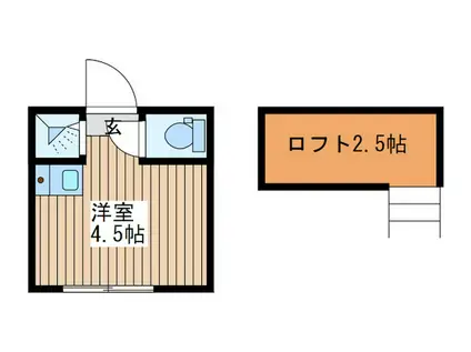 グランドスタジオ桜丘(ワンルーム/1階)の間取り写真