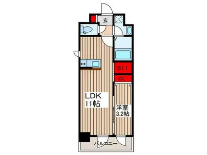 ルフォンリヴェント板橋西台(1SLDK/4階)の間取り写真