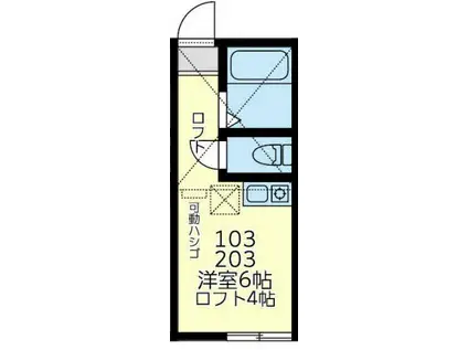 ユナイト本牧イワン・パブロフ(ワンルーム/2階)の間取り写真