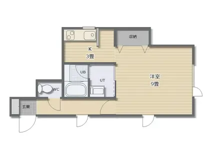 ロジェ赤川(1K/1階)の間取り写真