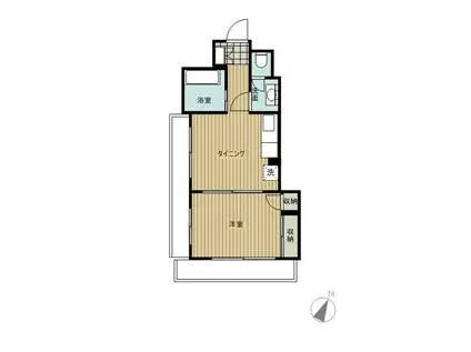 多摩第1パールハイツ(1LDK/4階)の間取り写真