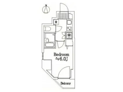 ファーストプレイス菊川(1K/9階)の間取り写真