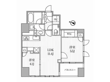 ディームス大手町ノース(2LDK/10階)の間取り写真