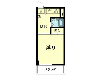 THE SECOND 藤崎宮(1DK/8階)の間取り写真