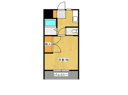 リトルハイム長岡(1K/1階)の間取り写真