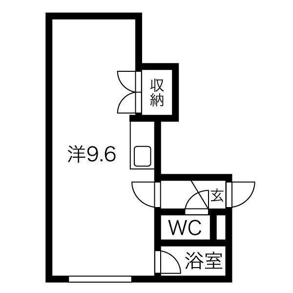 パルコート平岸411(1DK/5階)の間取り写真