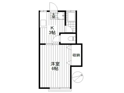 コスモハイム(1K/2階)の間取り写真