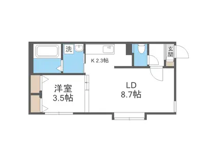 BLISS(1LDK/1階)の間取り写真