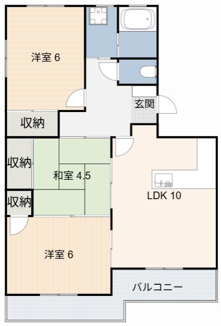ハイツマルマン(3LDK/3階)の間取り写真