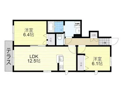 JR日豊本線 高城駅 徒歩24分 2階建 築13年(2LDK/1階)の間取り写真