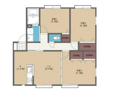 ブランハイムIII(3LDK/1階)の間取り写真