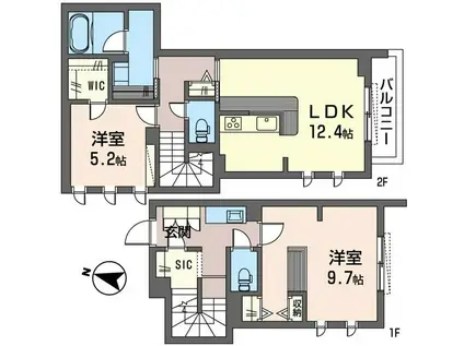 グリーンテラス(2LDK/1階)の間取り写真