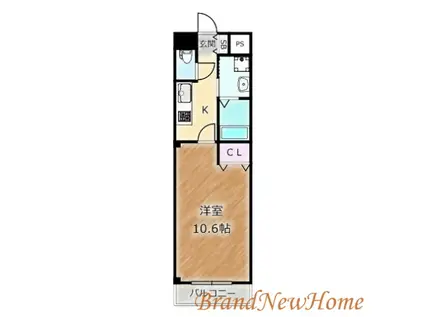 TKアンバーコート野尻(1K/3階)の間取り写真