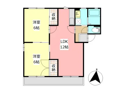 サンビレッジ一番館(2LDK/1階)の間取り写真