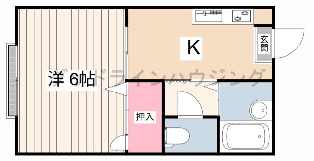 カーサエスクレアB(1K/2階)の間取り写真